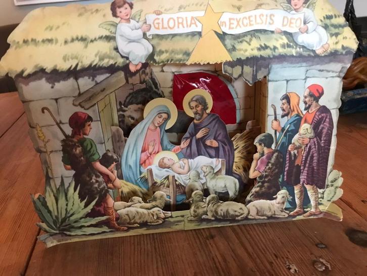 Kerst. Sfeervolle, nostalgische, grote 3D Kerstkaart., Diversen, Kerst, Nieuw, Ophalen of Verzenden