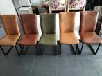 5 eetkamerstoelen leer., Ophalen, Zo goed als nieuw, Leer
