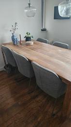 Mooie grijze eetkamerstoelen, Gebruikt, Ophalen of Verzenden, Metaal, Vijf, Zes of meer stoelen