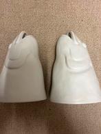 Set van 2 Witte Vazen SIA, Wit, Aardewerk of Porselein, Ophalen of Verzenden, Zo goed als nieuw