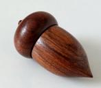 Antiek Houten Naaldenkoker Eikel Vingerhoed Naaigerei Treen , Verzenden