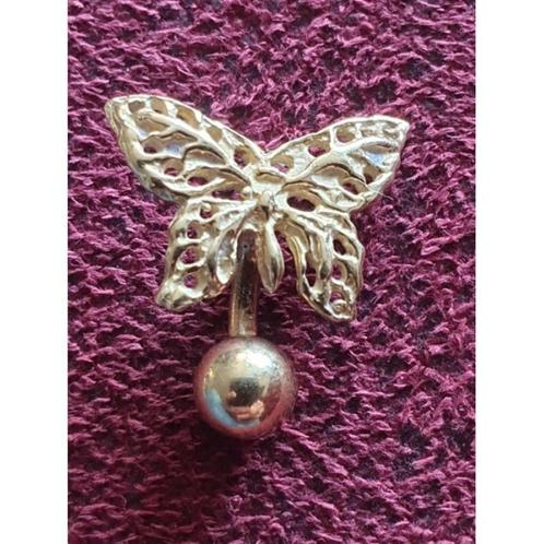 # Mooie gouden vlinder piercing. 14 karaat goud., Sieraden, Tassen en Uiterlijk, Piercings, Gebruikt, Navelpiercing, Goud, Ophalen