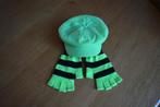 Carnaval pet en handschoenen groen, Maat 38/40 (M), Carnaval, Ophalen of Verzenden, Zo goed als nieuw
