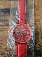 Nieuw rood quartz horloge hh, Geneva platinum, Onbekend, Nieuw, Ophalen of Verzenden