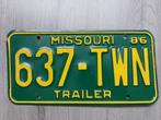 Kentekenplaat 1986 Missouri USA Nummerplaat Nummerbord, Verzamelen, Ophalen of Verzenden, Gebruikt, Auto's