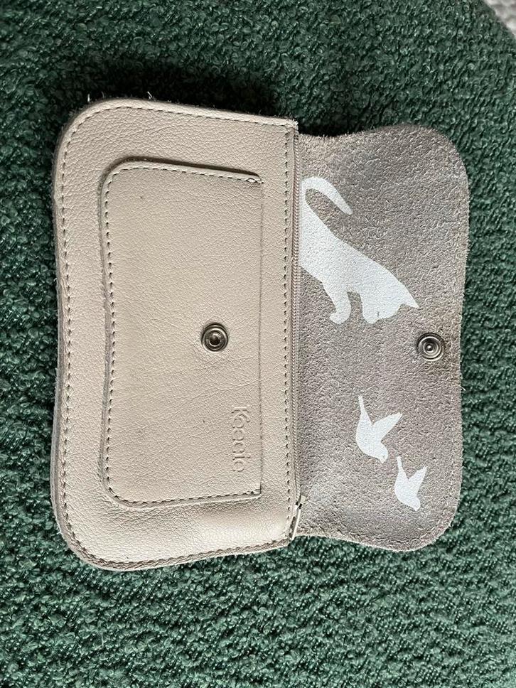 Keecie Cat Chase portemonnee medium, Sieraden, Tassen en Uiterlijk, Portemonnees, Gebruikt, Beige, Leer, Ophalen of Verzenden