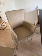 6 leren eettafelstoelen, Huis en Inrichting, Fauteuils, Ophalen, Gebruikt