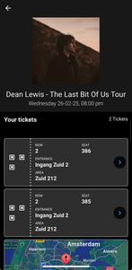 2 kaartjes Dean Lewis - Last Bit If Us Tour 26 Februari, . Dean Lewis, Twee personen