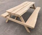 Picknicktafel Massief Eiken Boomstamplanken, Ophalen, Zo goed als nieuw, Rechthoekig, Hout