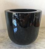 Vintage geglazuurde zwarte bloempot 13,5cm uniek jaren’60, Tuin en Terras, Bloempotten, Binnen, Ophalen of Verzenden, Zo goed als nieuw