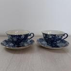 2 antieke blauwe theekopjes van Mosa Maastricht, Ophalen of Verzenden
