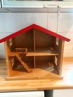 te koop houten poppenhuis met meubeltjes, Ophalen, Gebruikt, Poppenhuis