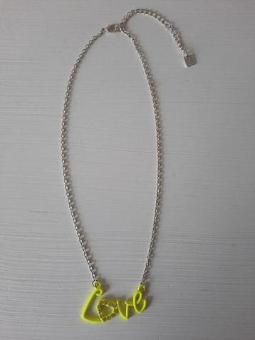Neon geel Love Ketting met strass beschikbaar voor biedingen