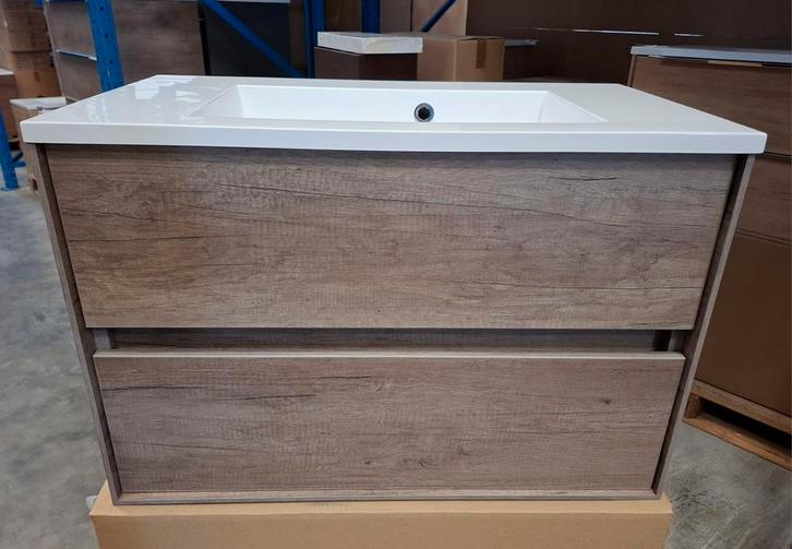 Badkamermeubel 80x45 cm Wisa MB eiken kleur, Huis en Inrichting, Badkamer | Badkamermeubels, Nieuw, Wastafelkast, Minder dan 100 cm