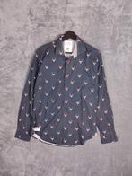 A fish Named Fred Overhemd M Blouse Herten Print, Blauw, Zo goed als nieuw, A fish named Fred, Halswijdte 39/40 (M)