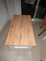Salontafel wit/wild naturel eiken kleur, Ophalen, 100 tot 150 cm, 50 tot 75 cm, 50 tot 100 cm