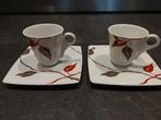 Vintage Espresso Kopjes met Schotels - DeGrenne, Verzamelen, Ophalen of Verzenden, Gebruikt, Porselein, Kop en/of schotel