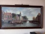 "Gezicht op Delfshaven", mooi groot werk van Siem Schaeffer, Ophalen of Verzenden