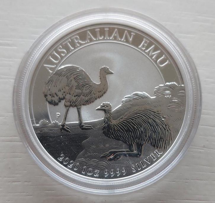 Zilveren 1 oz EMU 2022., Postzegels en Munten, Munten | Oceanië, Losse munt, Zilver, Ophalen of Verzenden