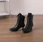 Zwarte dames enkellaarzen met punt steampunk victoriaanse, Verzenden, Nieuw, Zwart, Lage of Enkellaarzen