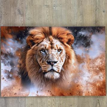 Canvas schilderij leeuw krachtig portret 90x60 cm beschikbaar voor biedingen