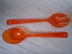 SLACOUVERT Vork + Lepel oranje 29 x max.: 6,8 x3 cm. plastic, Huis en Inrichting, Keuken | Bestek, Ophalen of Verzenden, Gebruikt