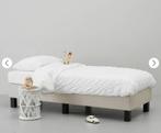 Bijna nieuw eenpersoons bed linnenlook, Huis en Inrichting, Slaapkamer | Bedden, Ophalen, 90 cm, Eenpersoons, Beige