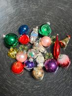 Gekleurde vintage set kerstballen retro, Diversen, Kerst, Ophalen of Verzenden, Gebruikt