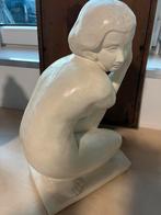 Decoratief beeld – zittende vrouw – art deco stijl – 40 cm, Ophalen of Verzenden, Zo goed als nieuw
