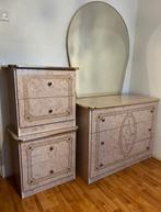 2 Nachtkastjes & Commode met Spiegel, Huis en Inrichting, Ophalen, Overige materialen, Gebruikt, 50 tot 100 cm