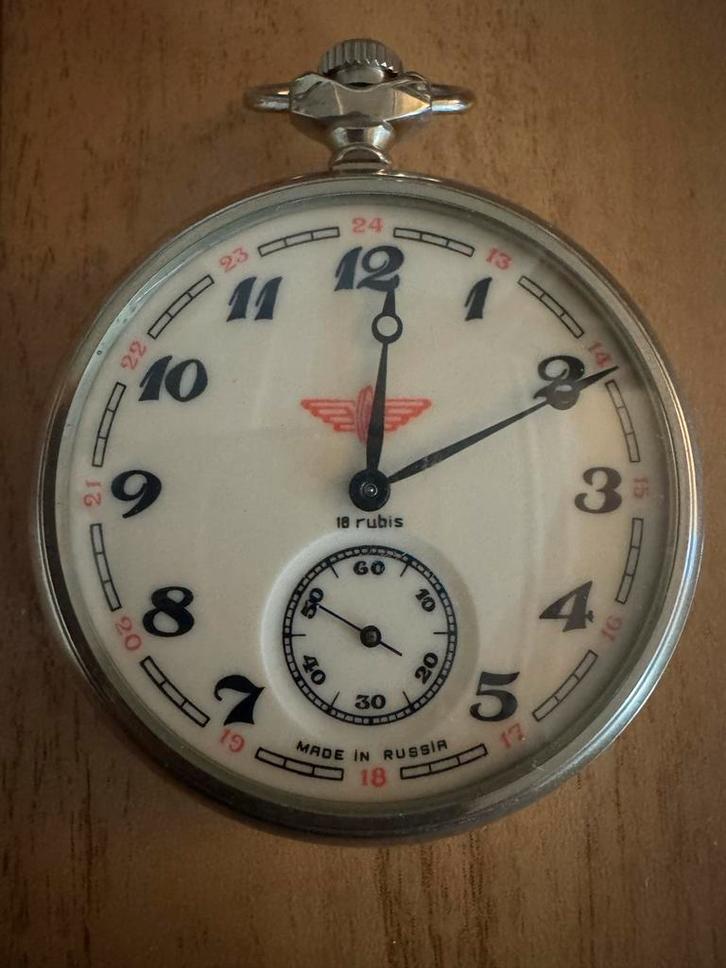 Russisch zakhorloge 'Made in Russia', Antiek en Kunst, Antiek | Klokken, Ophalen of Verzenden