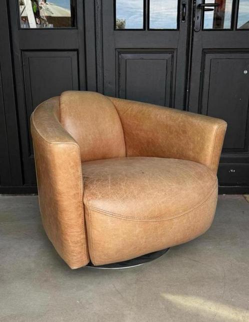 Aviator Draaifauteuil, Huis en Inrichting, Fauteuils, Zo goed als nieuw, Leer, 75 tot 100 cm, 75 tot 100 cm, Ophalen of Verzenden