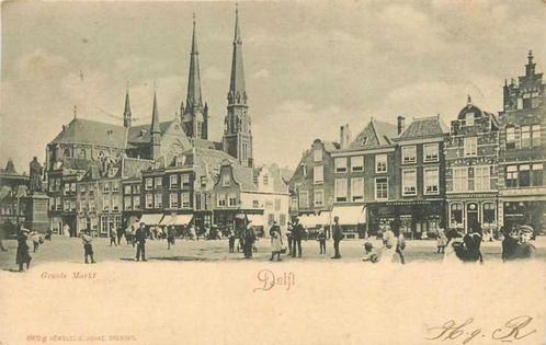 (300-440-023) Delft Groote Markt, Verzamelen, Ansichtkaarten | Nederland, Zuid-Holland, Verzenden