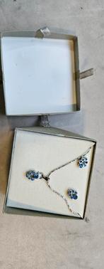 Zilverkleurige Sieradenset met Blauwe Accenten, Blauw, Ophalen of Verzenden, Zo goed als nieuw, Met kristal