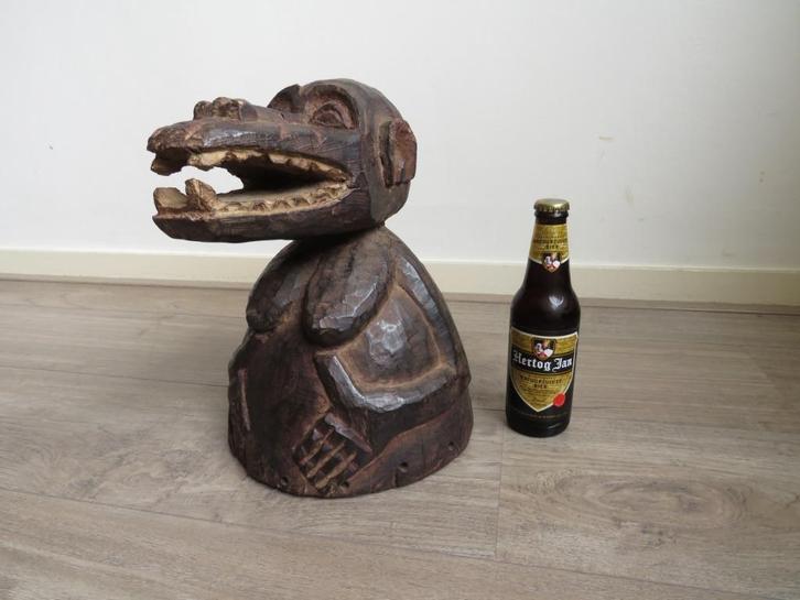 Oud Afrikaans masker / beeld / hoofddeksel van een aap, Antiek en Kunst, Kunst | Niet-Westerse kunst, Ophalen of Verzenden