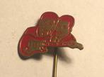 Metalen BLUE DIAMONDS MUZIEKANTEN Speld (Rood/Messingkleur)., Verzamelen, Verzenden, Zo goed als nieuw, Overige onderwerpen, Speldje of Pin