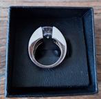 ZWARE ZILVEREN MELANO RING, Ophalen of Verzenden, Zo goed als nieuw, 17 tot 18, Dame