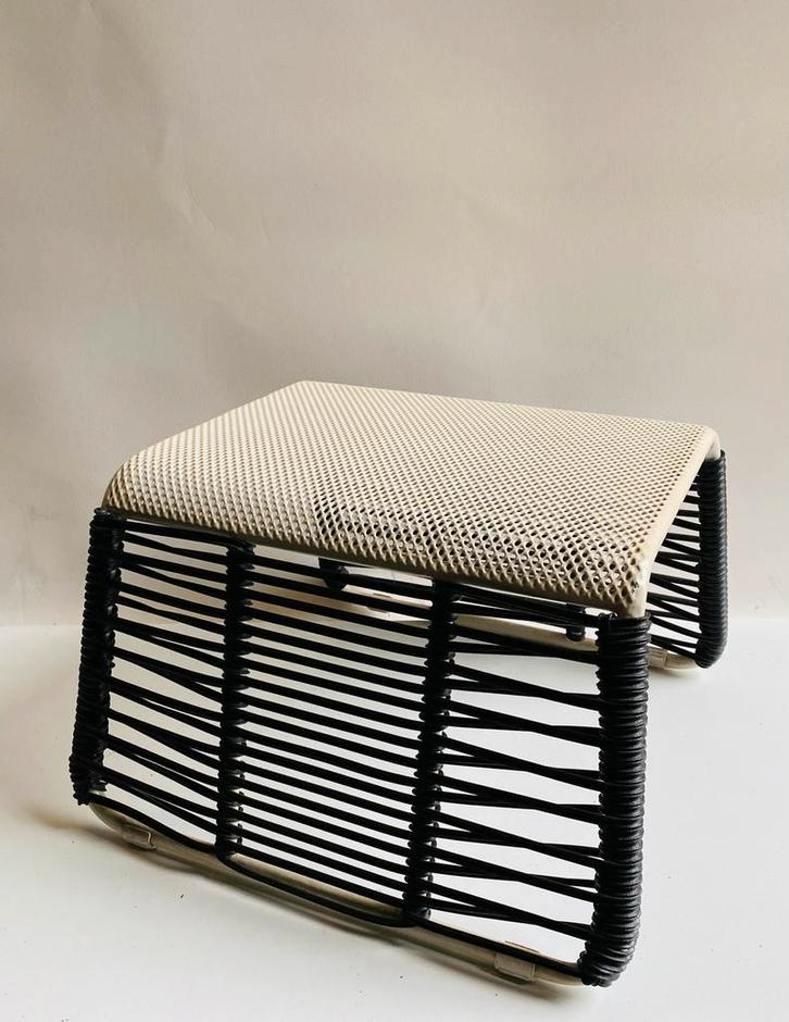 Jaren 80 hocker / voetenbankje , Post Modern, Huis en Inrichting, Banken | Voetenbanken en Poefen, Gebruikt, Minder dan 50 cm