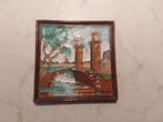 CLOISONNE TEGEL PORSELYNE FLES DELFT, Antiek en Kunst, Ophalen of Verzenden