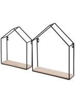Zwarte Industriele wandrekken huisjes 30x40x8 cm set/2, Ophalen, Nieuw