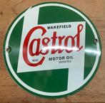 Emaille bordje CASTROL 130 mm, Antiek en Kunst, Ophalen of Verzenden
