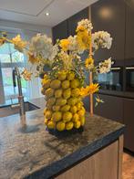 Prachtige grote Des Pots citroen vaas , de enige echte, Geel, Aardewerk of Porselein, Ophalen of Verzenden, Zo goed als nieuw