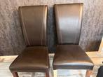 6 eetkamer stoelen, Huis en Inrichting, Stoelen, Ophalen, Gebruikt, Bruin, Lederlook