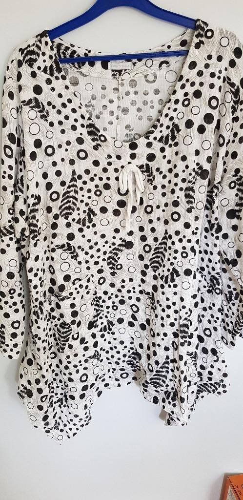 katoenen tuniek maat 50, Kleding | Dames, Blouses en Tunieken, Zo goed als nieuw, Maat 46/48 (XL) of groter, Wit, Ophalen of Verzenden