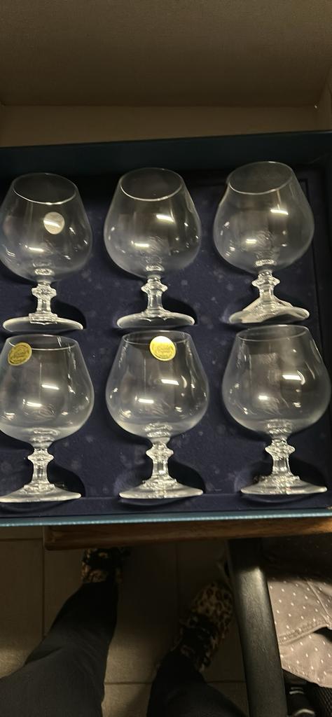 Zes cognacglazen in doos, Ophalen of Verzenden, Zo goed als nieuw, Overige typen