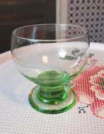 6x vintage ijscoupe groen glas, Huis en Inrichting, Keuken | Servies, Ophalen, Glas of Glazen, Overige stijlen, Glas