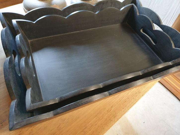 Hoffz dienbladenset, s/2, zwart, Huis en Inrichting, Woonaccessoires | Dienbladen, Zo goed als nieuw, Ophalen of Verzenden