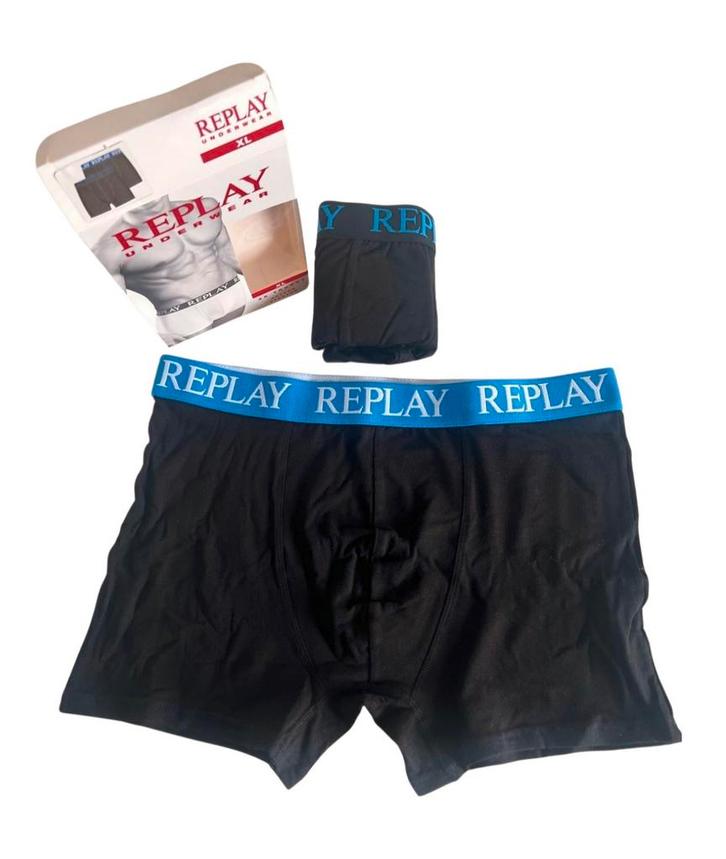 Replay Heren Boxers – 2 stuks (Maat XL), Kleding | Heren, Ondergoed, Boxer, Zwart, Ophalen of Verzenden
