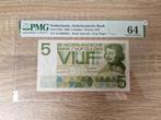5 gulden 1966 Vondel I PMG64 UNC, Ophalen of Verzenden, 5 gulden, Los biljet