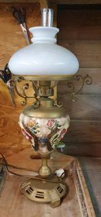 Ouderwetse Schemerlamp / Olielamp, Gebruikt, Glas, Minder dan 100 cm, Antiek
